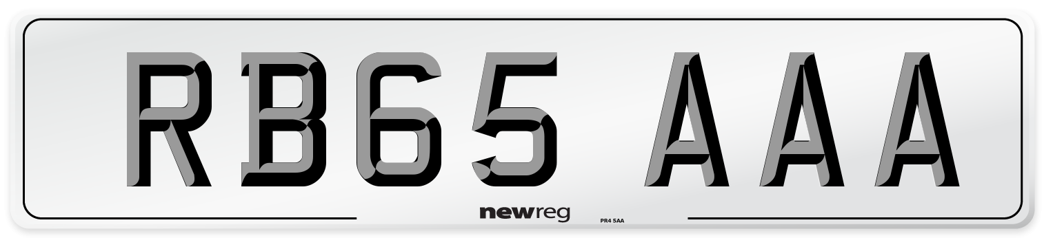 RB65 AAA Number Plate from New Reg